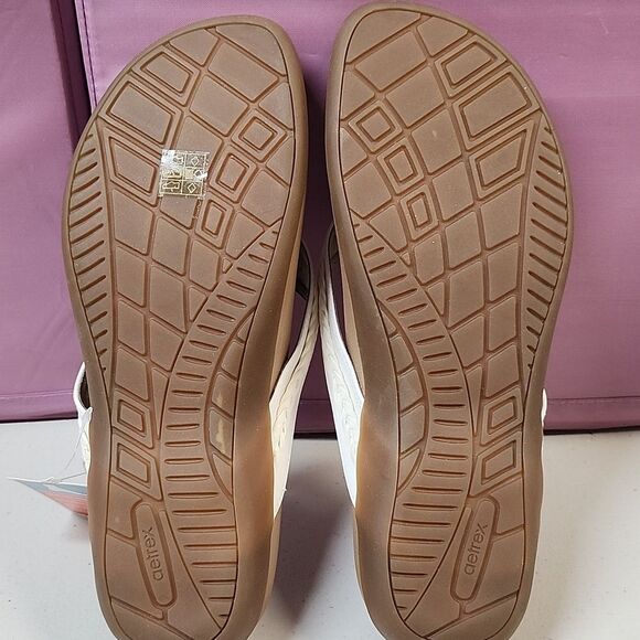 Aetrex Emmy Women's Size 42 11 White Braided Thong Sandal - New - Picture 5 of 9